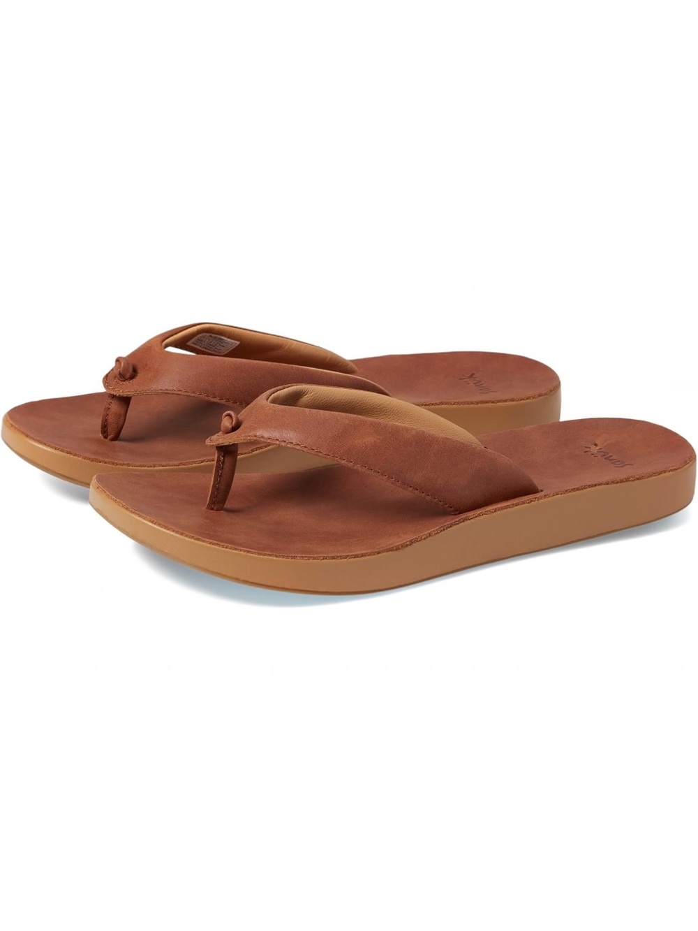 Sanuk Brown Leather Flip Flop Sandals